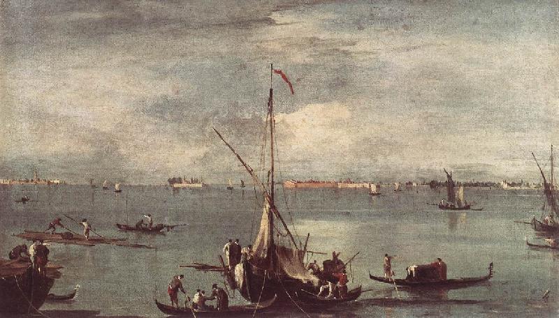 GUARDI, Francesco The Lagoon with Boats, Gondolas, and Rafts kug